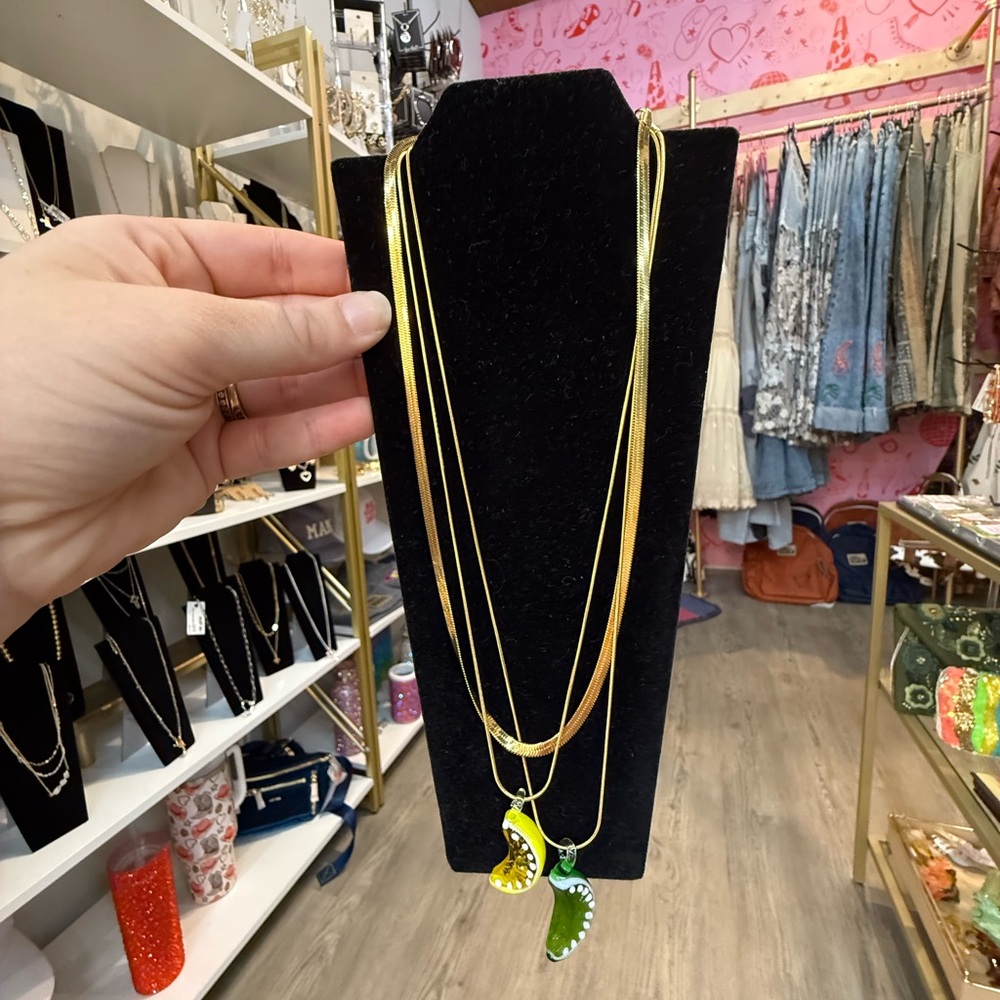 Peter+June Layered Lemon Lime Necklace